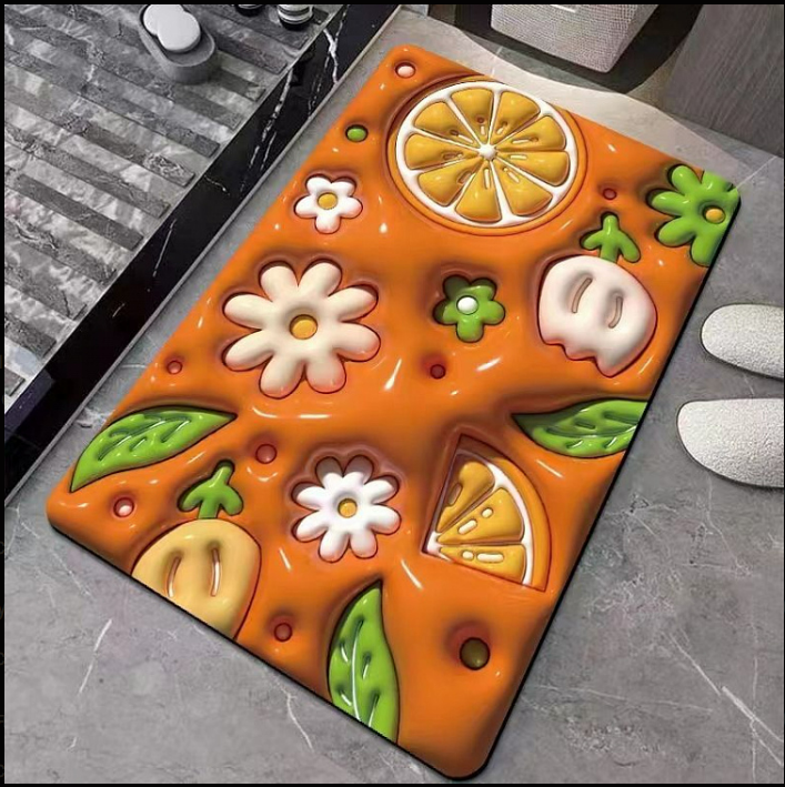 фото Взрывной 3D быстросохнущий диатомитовый коврик для пола в ванной, детской, кухни (3D 50*80см)