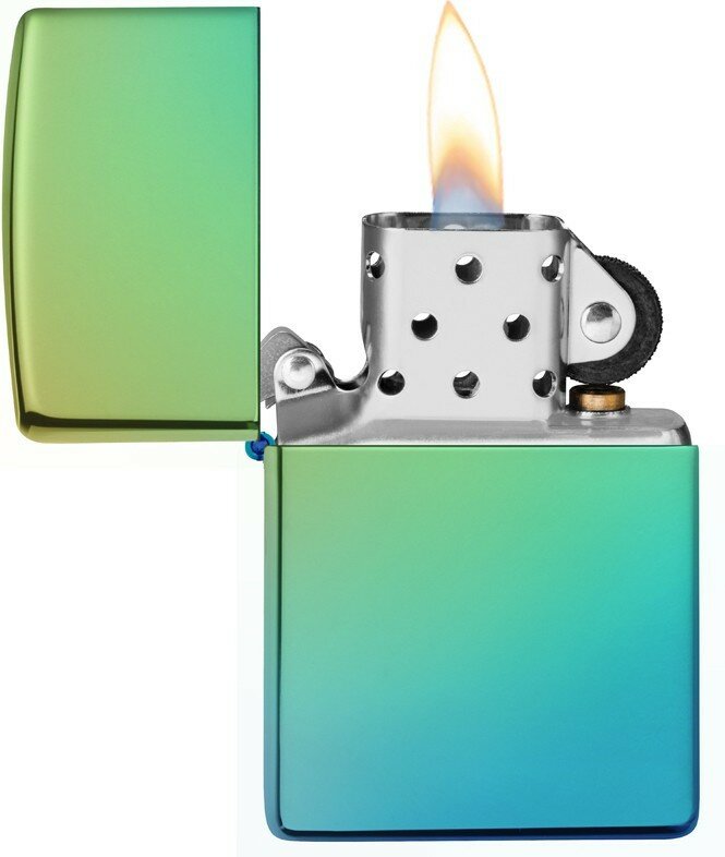 Зажигалка ZIPPO Classic с покрытием High Polish Teal, латунь/сталь, зелёная, глянцевая, 38x13x57 мм № 49191 - фотография № 3