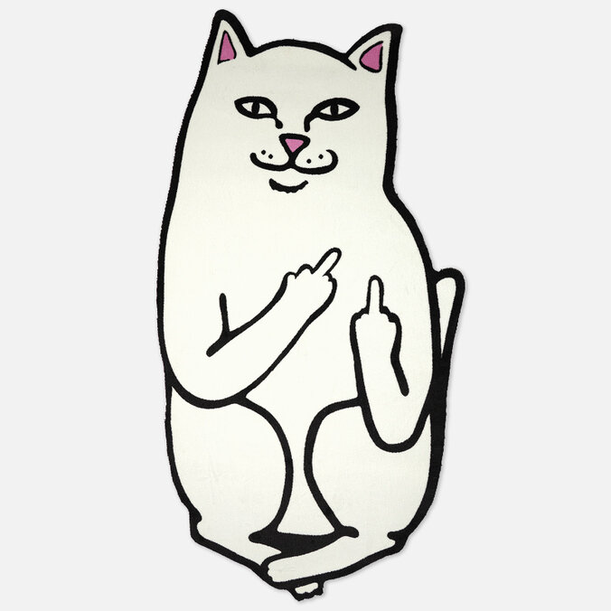 Ковер Ripndip Lord Nermal 6ft белый, Размер ONE SIZE - фотография № 1