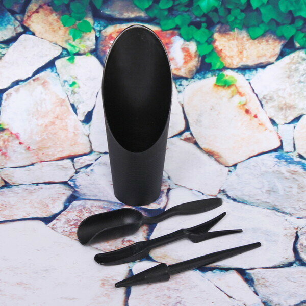 Набор садовых инструментов «Алоэ» для пересадки саженцев,суккулентов 4 предмета, цвет черный - фотография № 5