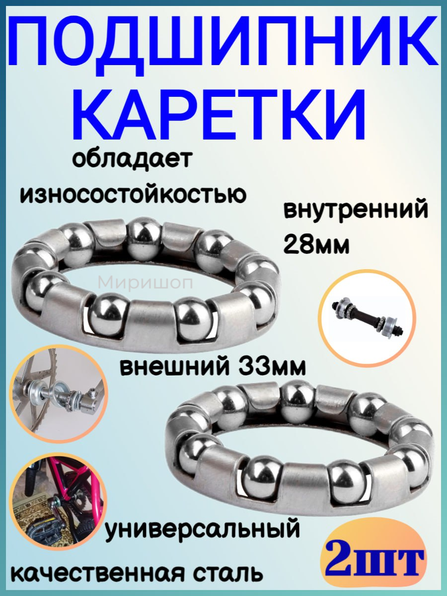 Подшипник каретки, внутренний d=28мм , внешний, 33mm - 2шт