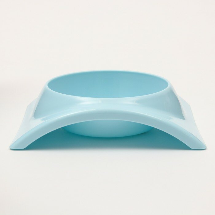 Миска пластиковая изогнутая 400 мл, 19,5 х 16,8 х 5 см, голубая - фотография № 3