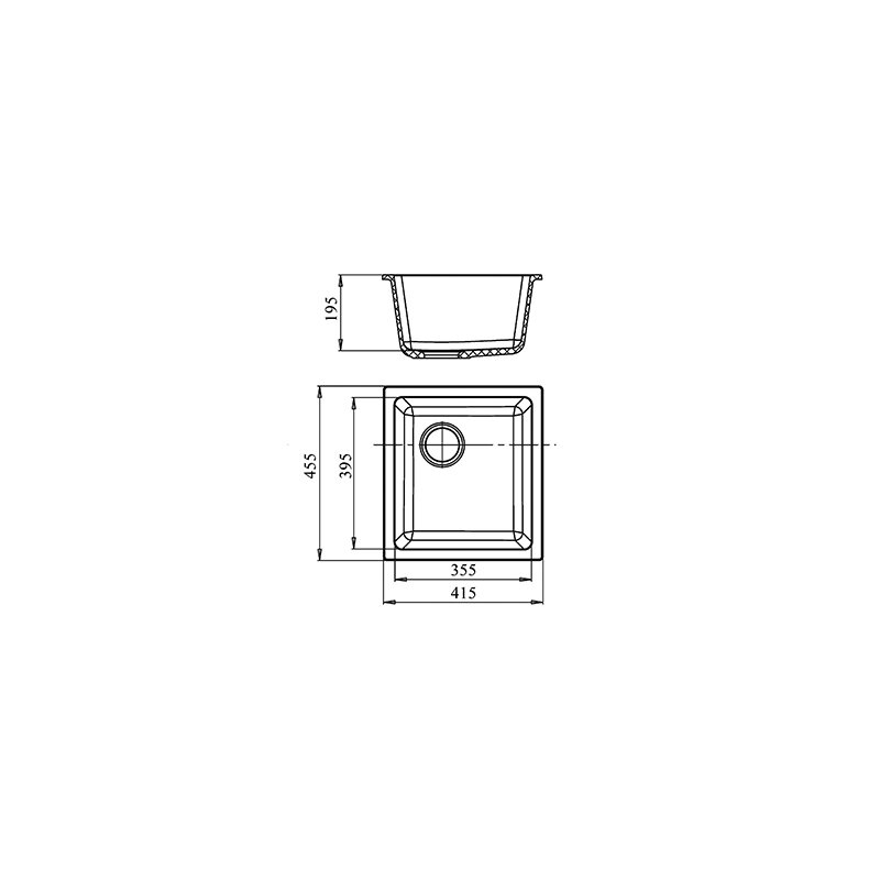 Мойка кухонная прямоугольная Ewigstein (3540 серый металлик) - фотография № 2