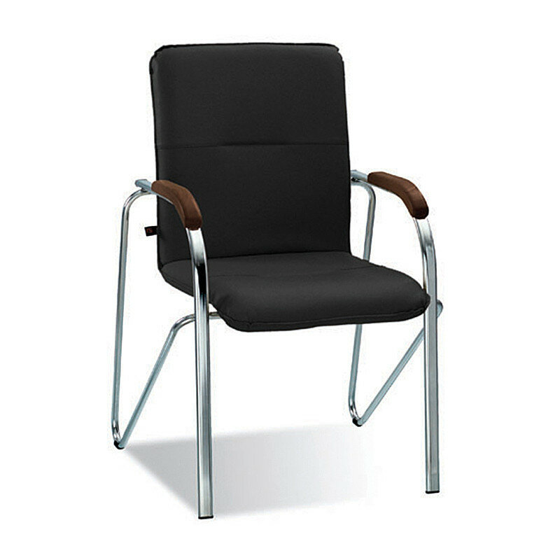 Конференц-кресло FA-SAMBA Chr к/з черный DO350/орех