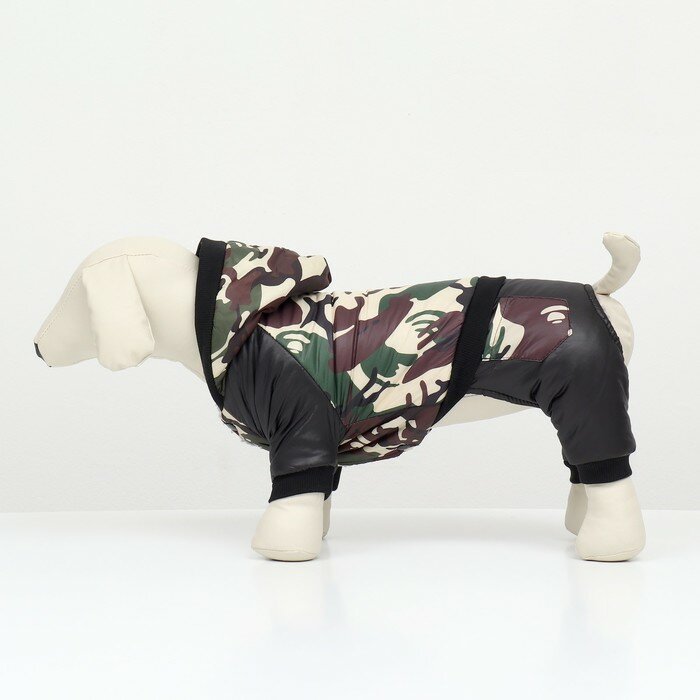 Комбинезон для собак "Камуфляж"на меховом подкладе, размер L (ДС 35, ОШ 35, ОГ 45 см) - фотография № 2
