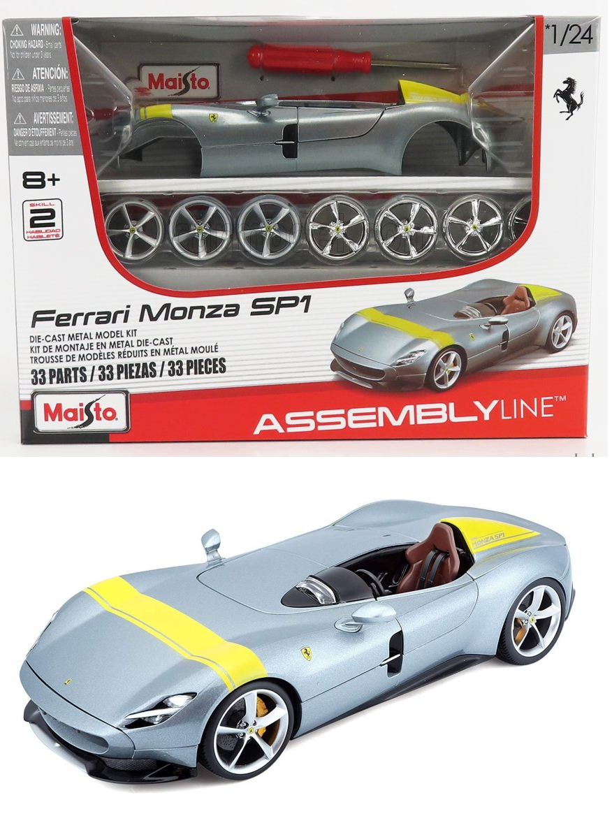 Машинка сборная коллекционная металлическая Maisto 39140 1:24 Ferrari AL (B)-Ferrari MONZA SP1