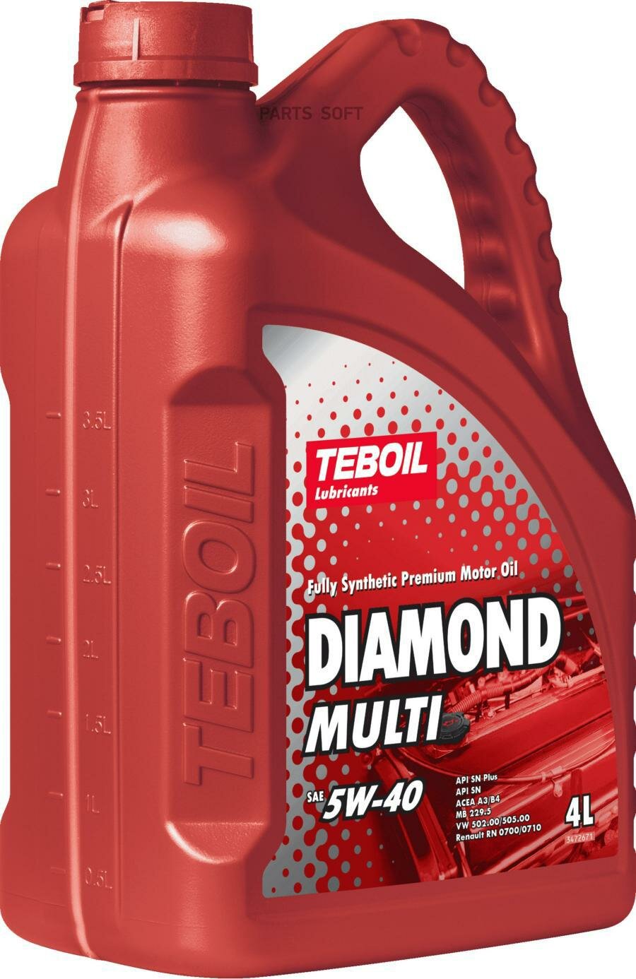 TEBOIL 3455081 TEBOIL Diamond Multi 5W-40 (4L)_масло мот.! синт.\ API SN/SN PLUS ACEA A3/B3/B4 VW 502.00/505.00