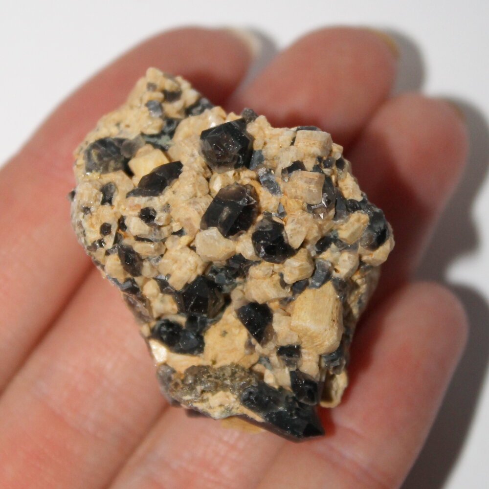 Кристалл мориона на полевом шпате, коллекционный образец "True Stones" - фотография № 4