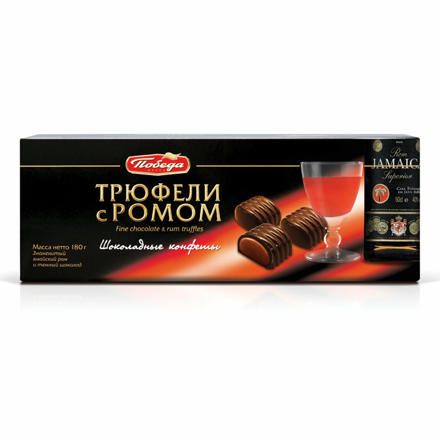 Конфеты победа вкуса «Трюфели шоколадные с ромом», 180 г, картонная коробка - фотография № 1