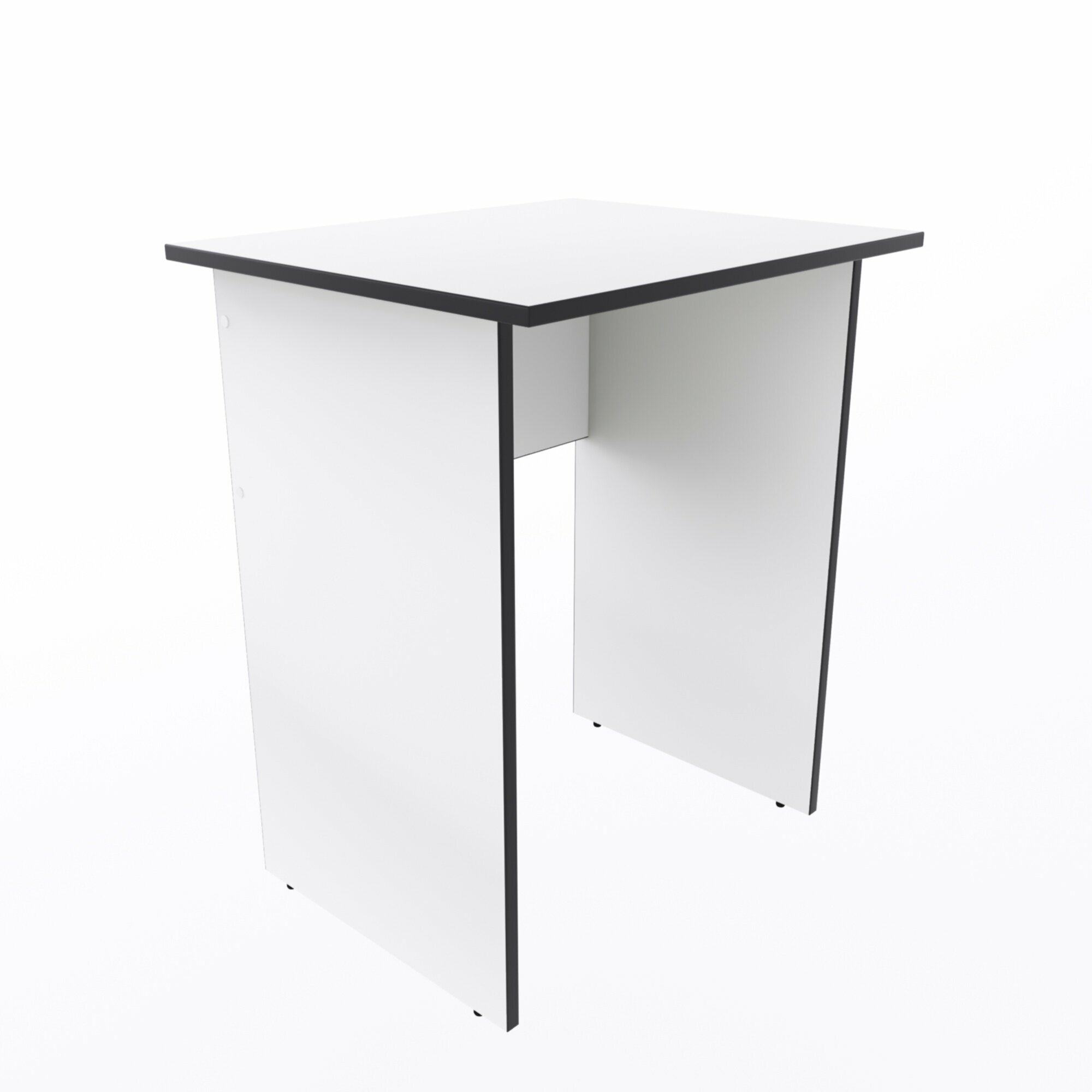Компьютерный стол "Минис", 60х50х72.6 см, белый с чёрной кромкой - фотография № 4