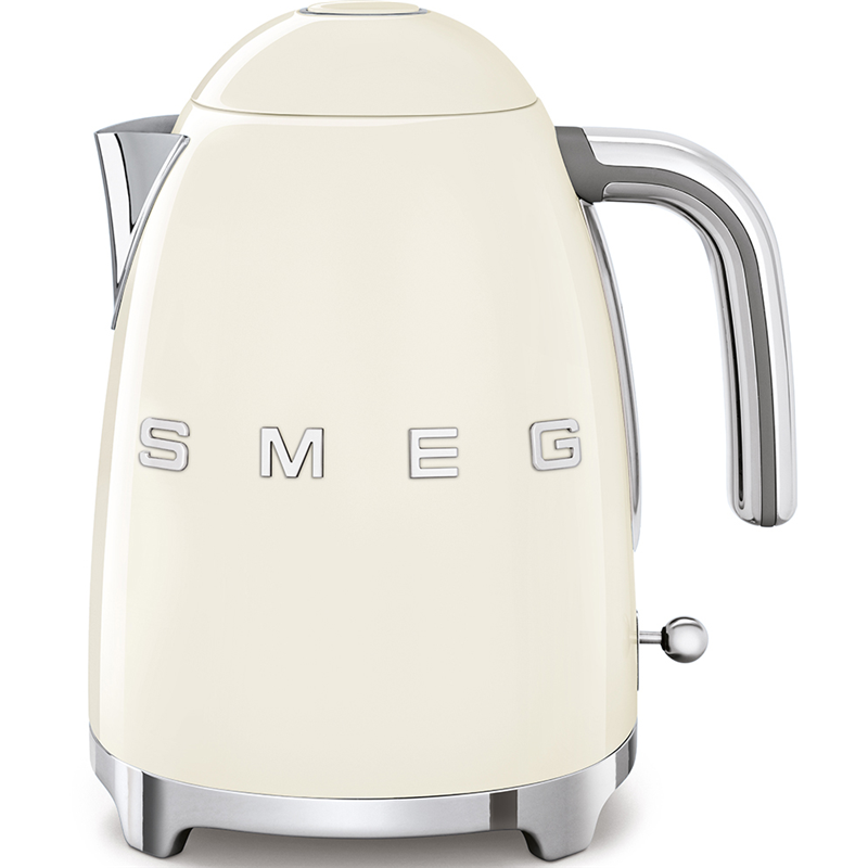 Чайники SMEG/ Стиль 50-х г., чайник электрический, 1.7 л , 2400 Вт, корпус из нержавеющей стали, кремовый