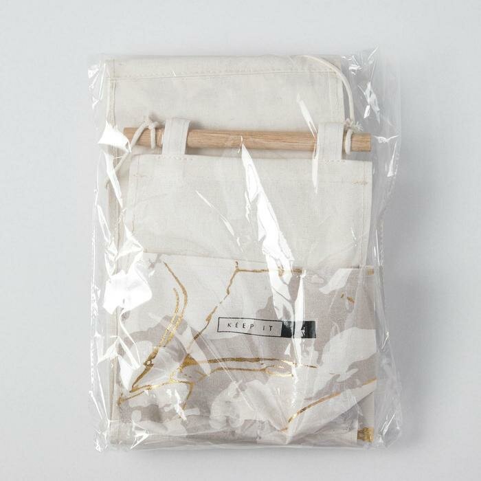 Органайзер с карманами подвесной Доляна «Мрамор», 3 отделения, 20×59 см, цвет серый - фотография № 5
