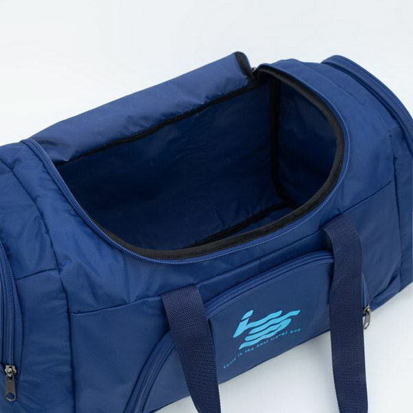 Сумка дорожная на молнии, 3 наружных кармана, длинный ремень, цвет синий - фотография № 4