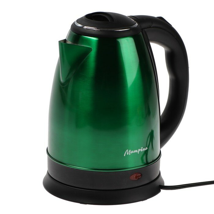 Чайник электрический матрёна MA-002, металл, 1.8 л, 1500 Вт, зелёно-чёрный - фотография № 1