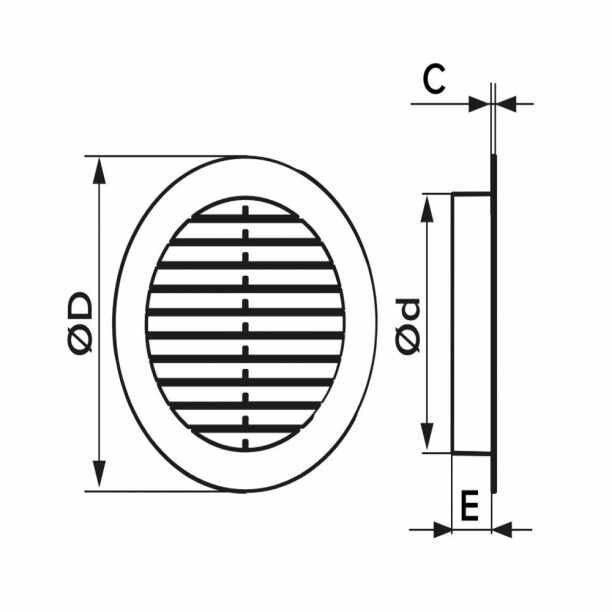 Вентиляционная решетка D130 мм с фланцем (1 ед.) - фотография № 2