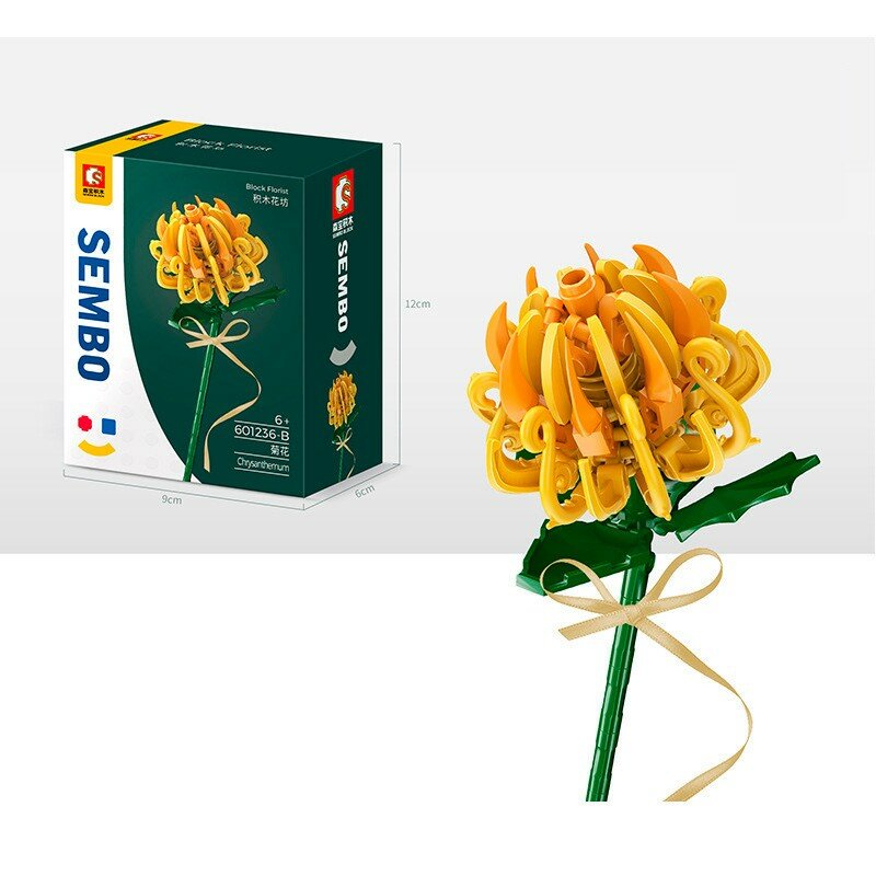 Конструктор Sembo Block Цветок Хризантема Жёлтая 601236-B