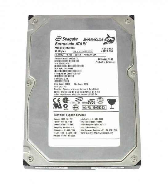 Жесткий диск Seagate ST340016A 40Gb 7200 IDE 3.5" HDD