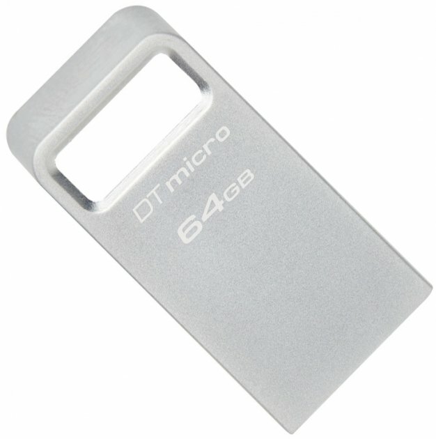 Флеш Диск Kingston 64Gb DataTraveler Micro DTMC3G2/64GB USB3.0 серебристый