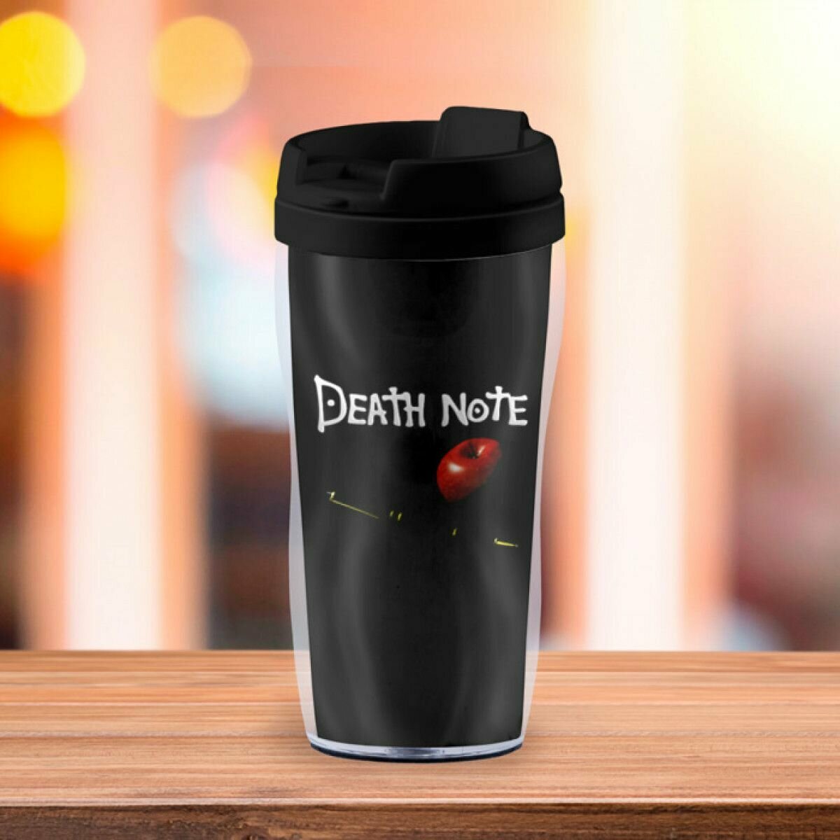 Термокружка-непроливайка Death Note яблоко и ручка - фотография № 2