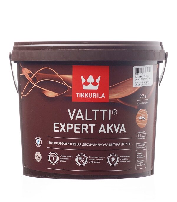 Антисептик Tikkurila Valtti Expert Akva декоративный для дерева орегон 2,7 л