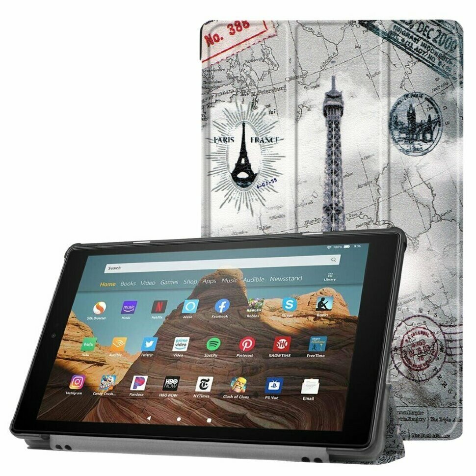 Чехол Smart Case для Amazon Fire HD 10 (2017-2019), 10,1 дюйм (Eiffel Tower)