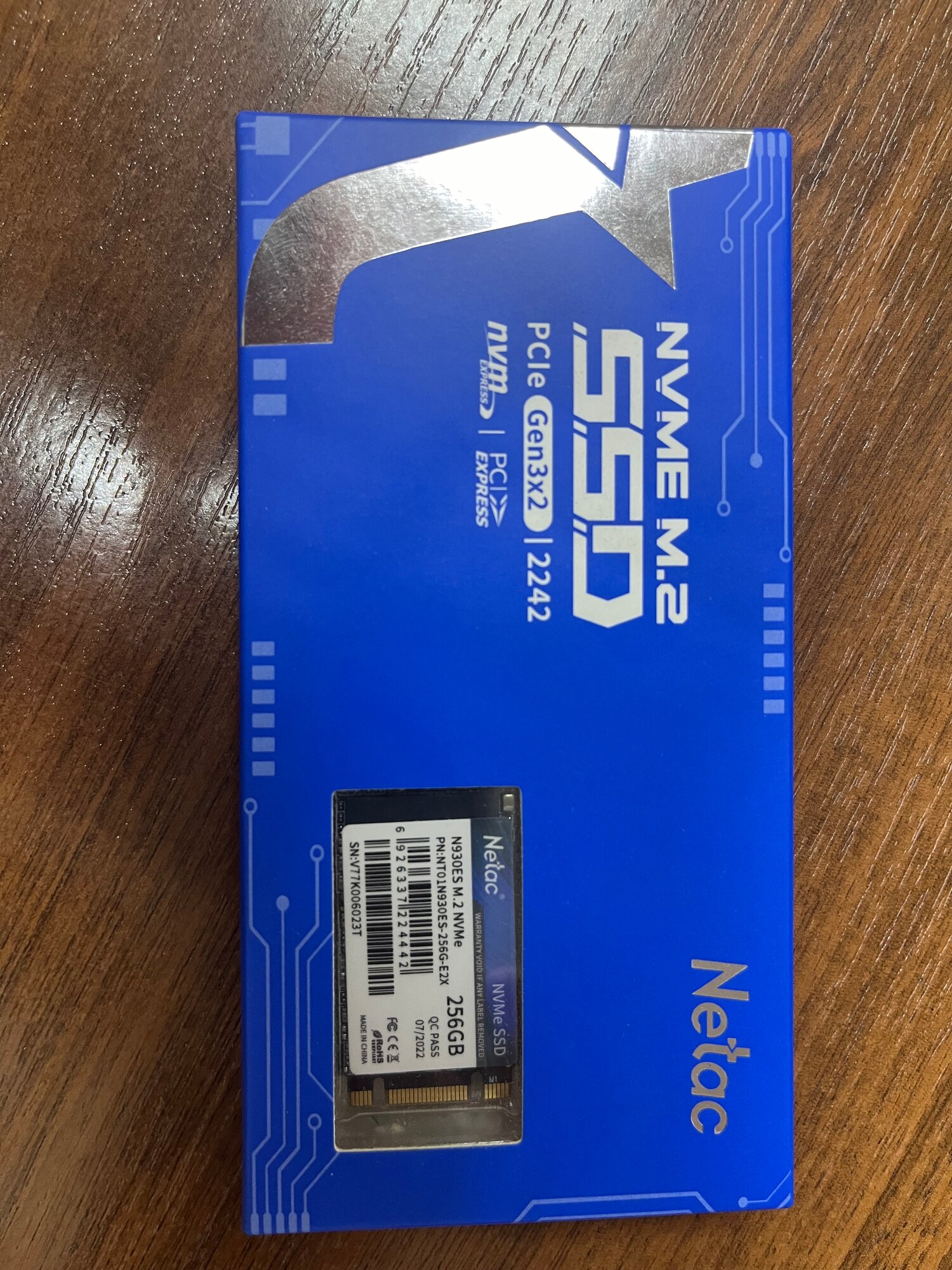 SSD накопитель Netac N930, PCIe 3x2, M.2, 2242, 256 ГБ, NT01N930E2X