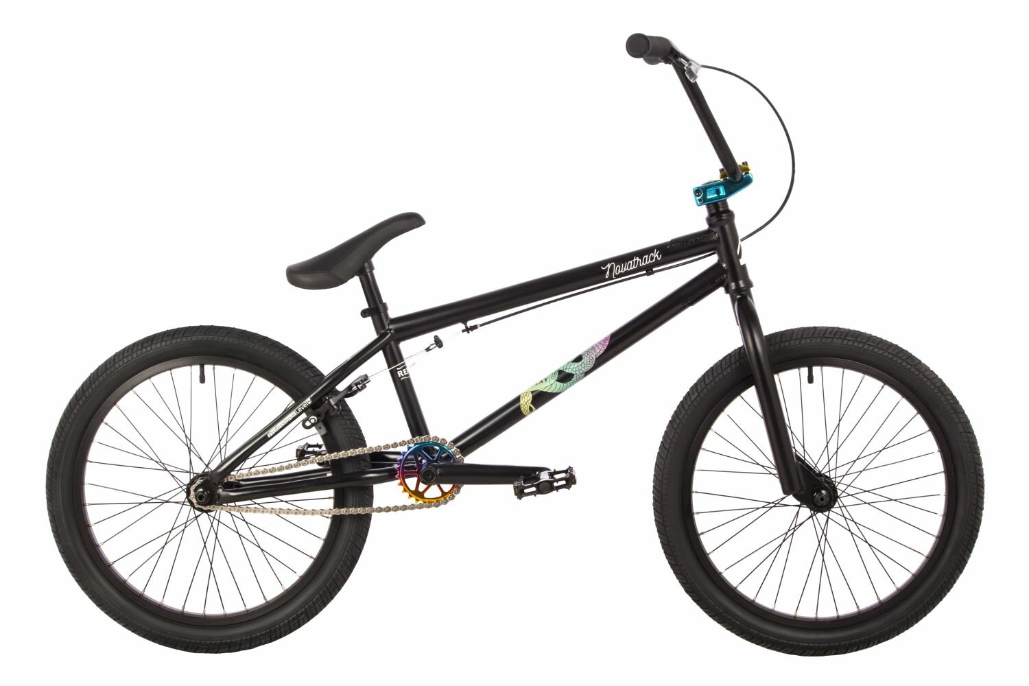 фото Велосипед Novatrack BMX Reply 20" (2023) (Велосипед NOVATRACK 20" BMX REPLAY чёрный, сталь Cr-Mo, рама 21")