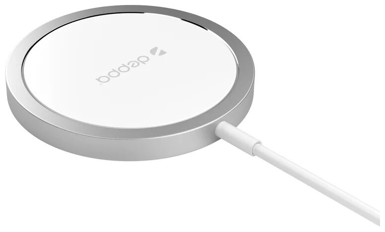 Беспроводное зарядное устройство Deppa Qi MagSafe Charger, белый (RU)