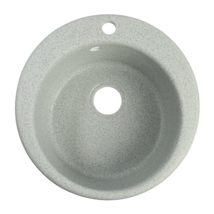 Мойка для кухни из камня ZEIN 50/Q10, d=467 мм, круглая, перелив, цвет светло-серый - фотография № 1