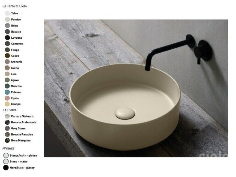 Раковины для ванной Cielo Раковина Shui Comfort отверстия для смесителя-отсутствуют цвет-Fango (SHCOLAT40 FN) - фотография № 1