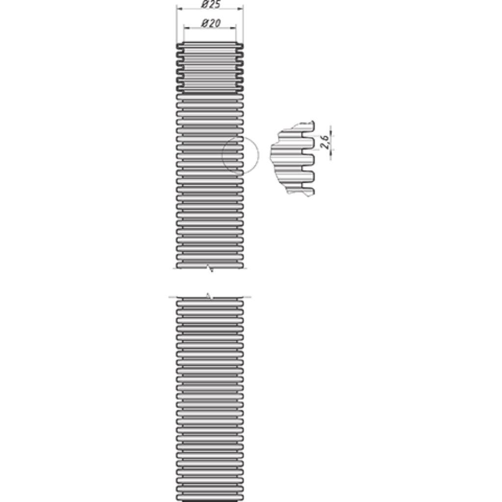 Шланг гофрированный Orio, 30 м, полипроп, красн, ШГ25-6 - фотография № 2