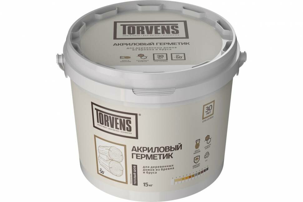 фото Герметик для дерева Torvens белый, 10 л, 15 кг 00-00009982
