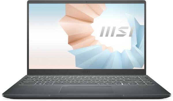 Ноутбук MSI Modern 14 B11MOU-1239RU Core i5 1155G7 8Gb SSD256Gb Intel Iris Xe graphics 14 IPS FHD (1920x1080) Windows 11 Professional dk.grey WiFi BT