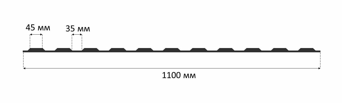 Уплотнитель для профнастила НС-10(С-10) v.2 верхний (10 шт.) длина 1100 мм без клеевого слоя - фотография № 2
