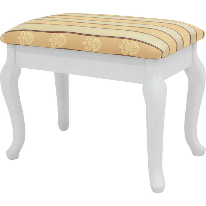 фото Банкетка Мебелик Ретро с ящиком белый, полоса бежевый (П0005923)