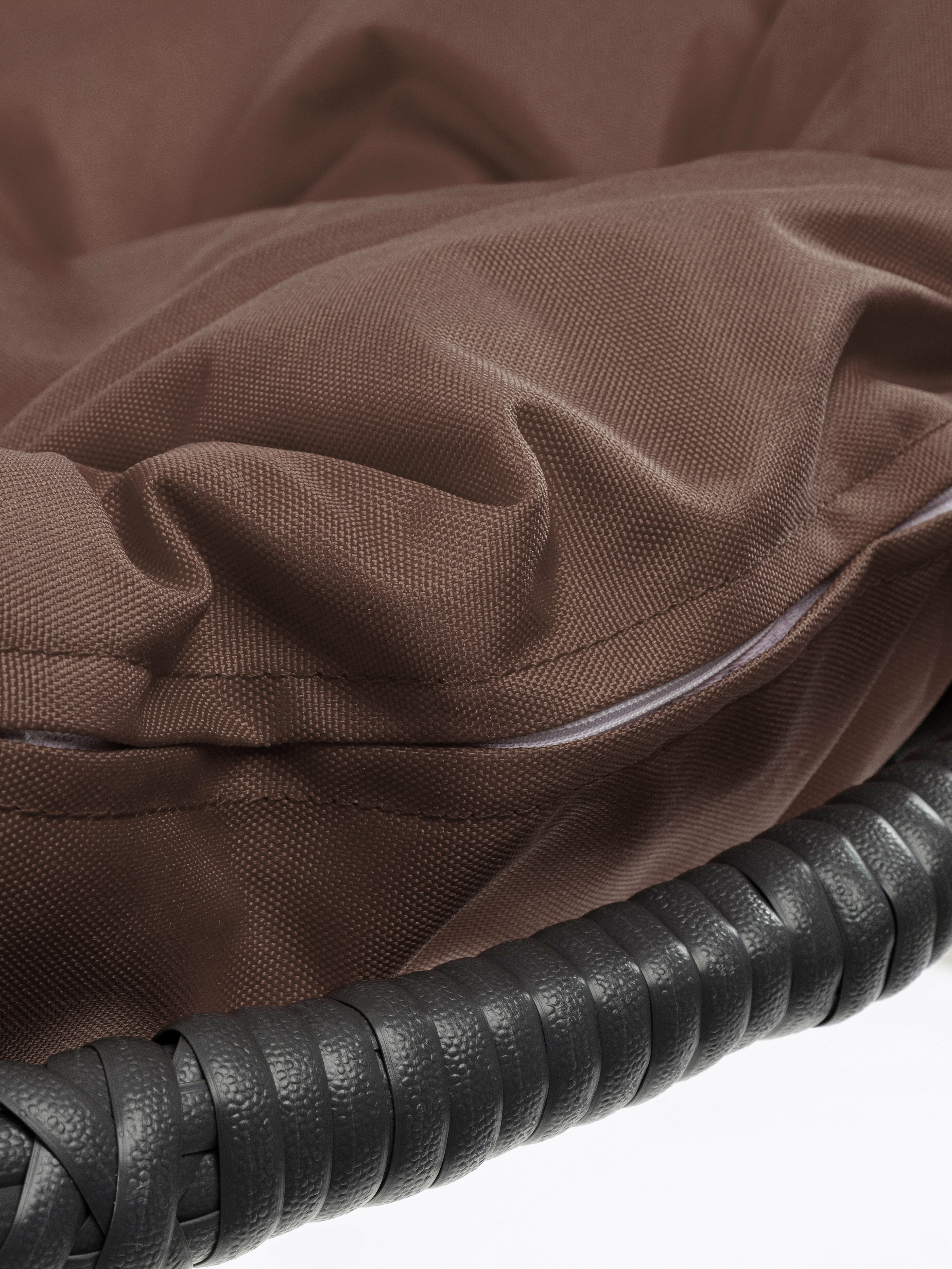 Подвесное кресло Люкс серое, коричневая подушка - фотография № 11