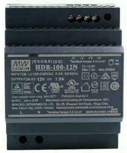 Преобразователь AC-DC сетевой Mean Well HDR-100-12N источник питания 12В, монтаж на DIN-рейку
