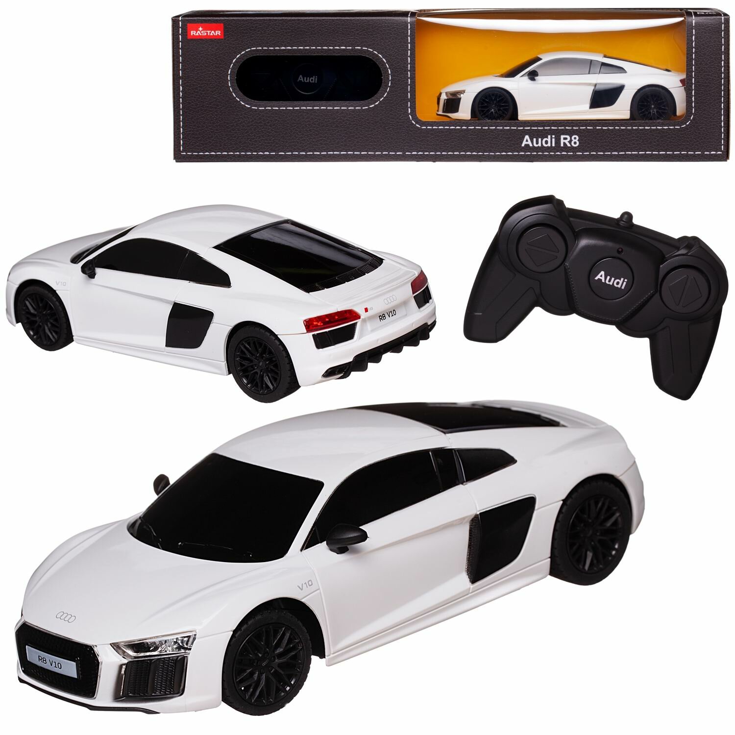 Машина р/у 1:24 AUDI R8 2015 Version цвет Белый, 2,4G