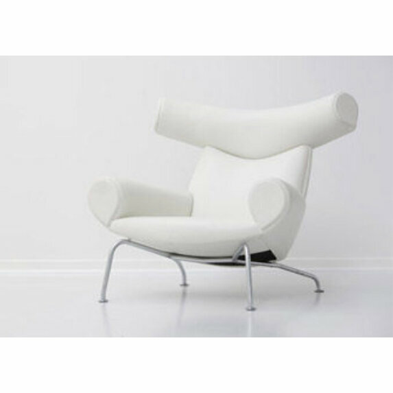 Кресло в стиле Wegner Ox armchair (бордовый натуральная кожа) - фотография № 4