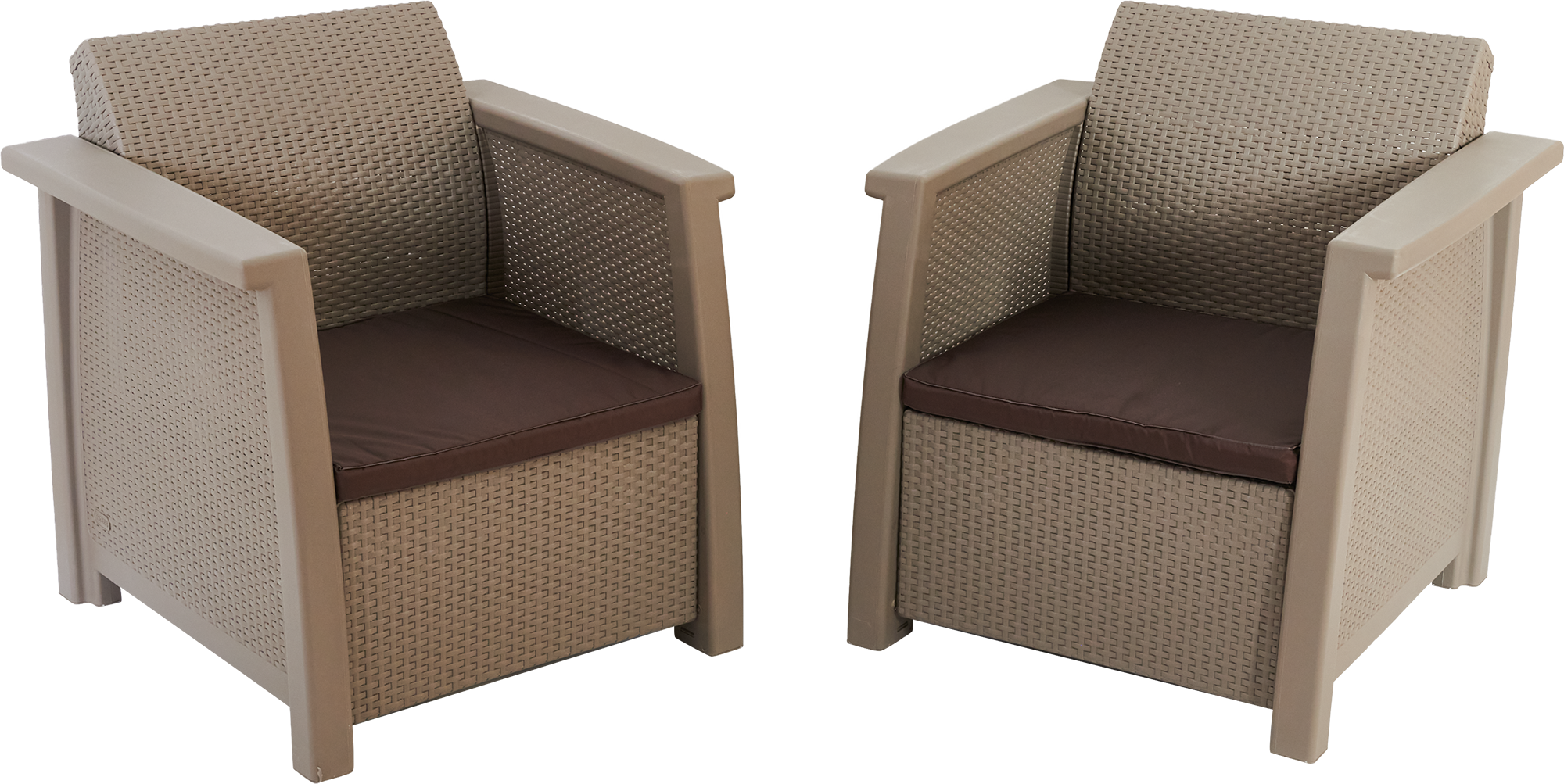 Кресло садовое Keter Toledo duo set 80х75х60 см искусственный ротанг капучино 2 шт