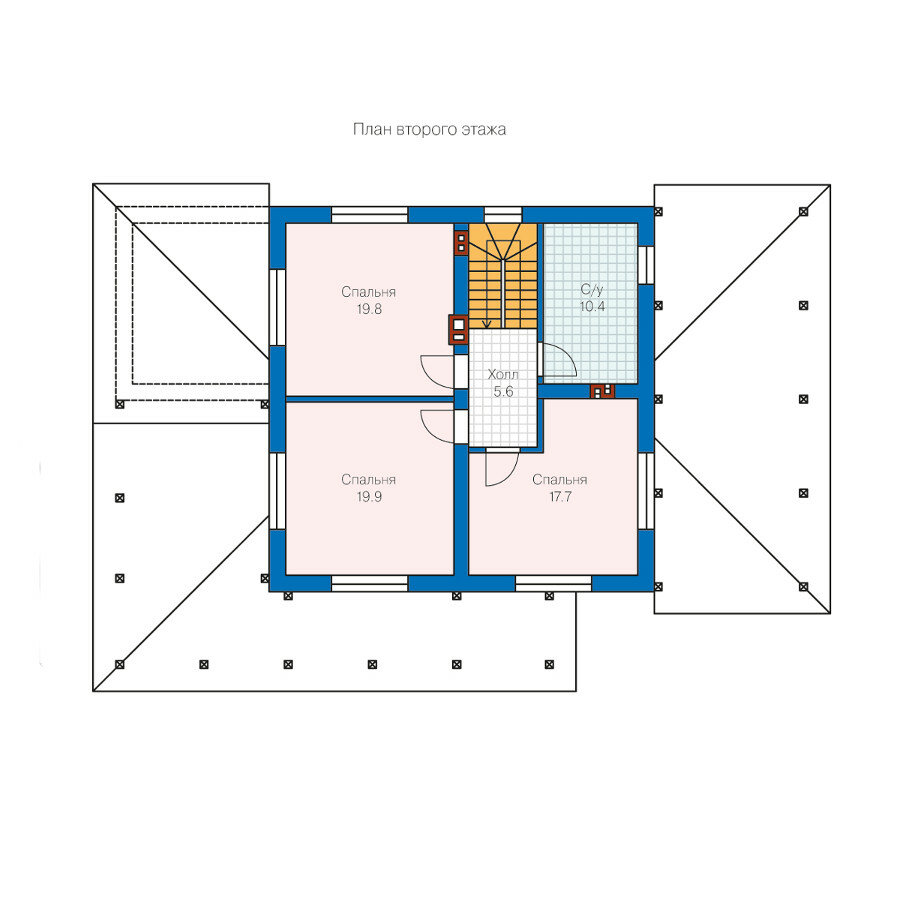 62-69-Catalog-Plans - Проект двухэтажного дома из газобетона с террасой - фотография № 3