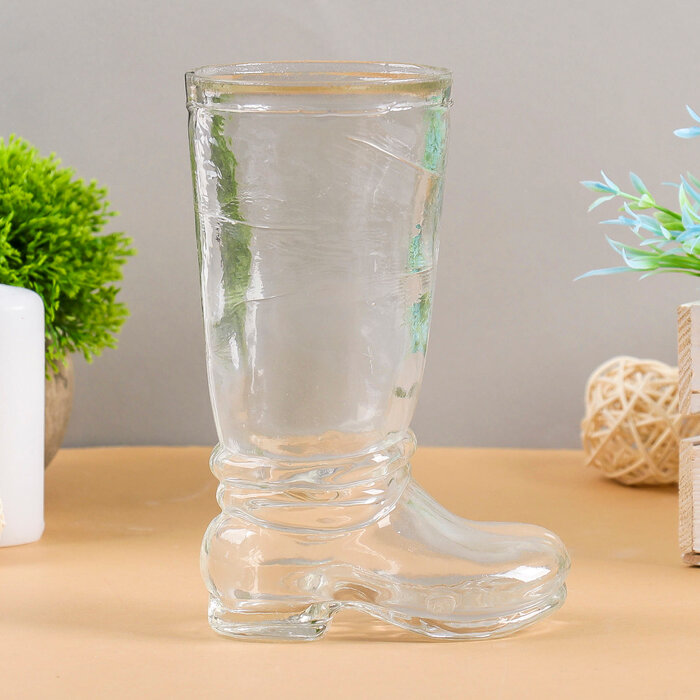 фото Evis Ваза "Ботфорт" прозрачная d=8.5см h=18,5х11см, 0,46л