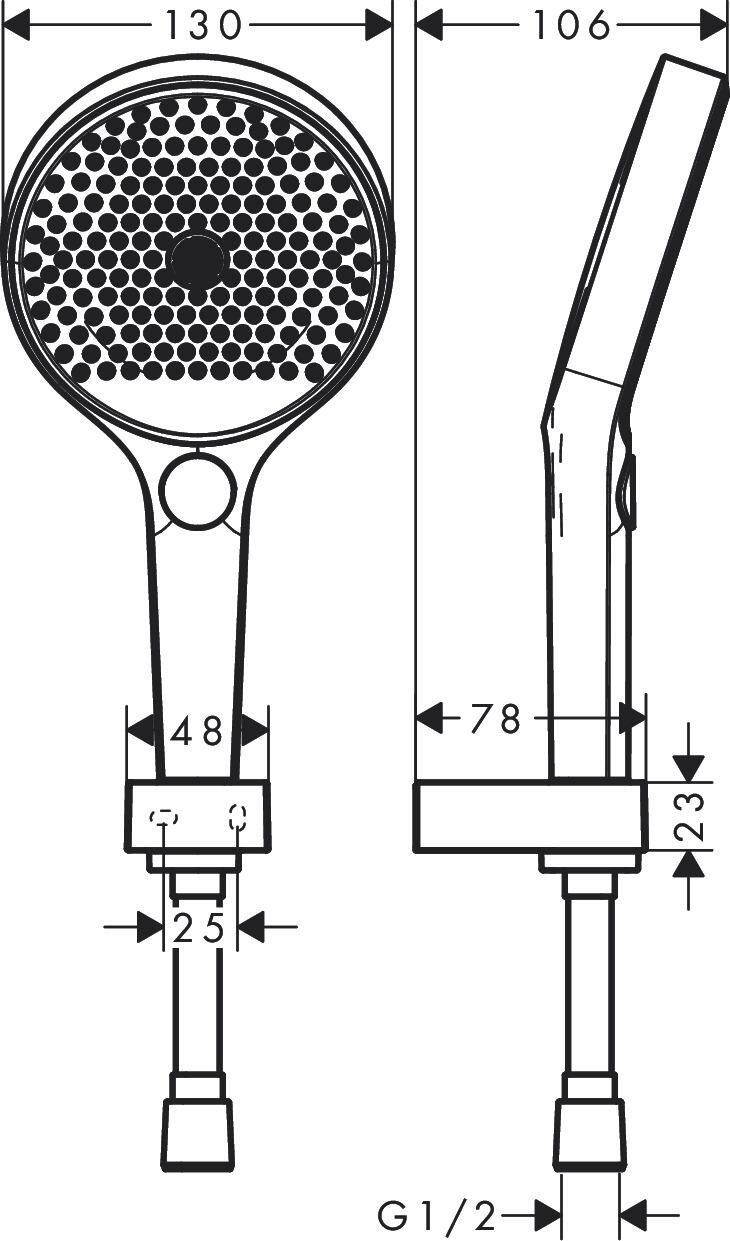 Душевой гарнитур 130 3jet со шлангом 125 см Hansgrohe Rainfinity 26852700, белый матовый