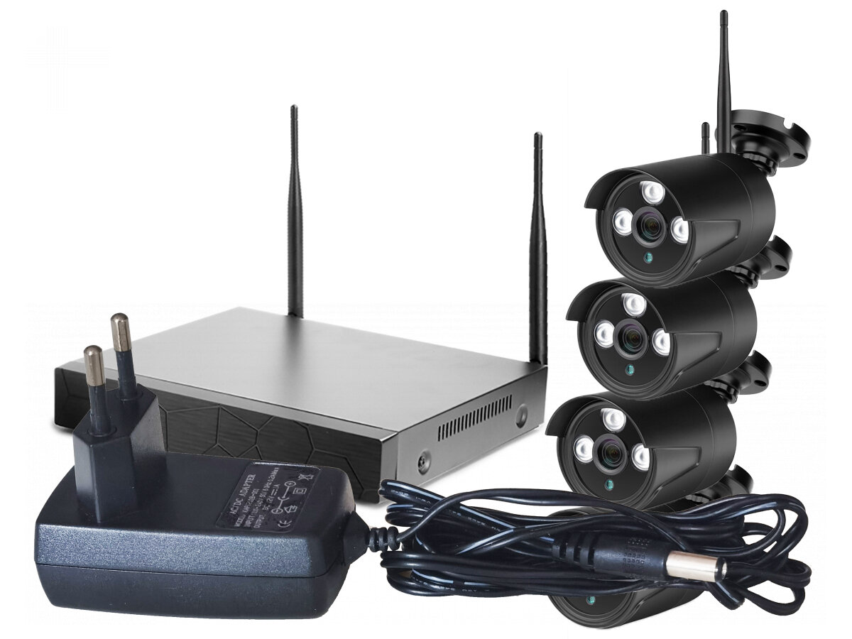 Беспроводной комплект видеонаблюдения на 4 камеры 5MP Kvadro Vision 5.0 (R-Lux) (Z73941XF2), система видеонаблюдения для дома