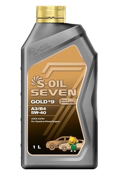 Синтетическое моторное масло S-OIL 7 GOLD #9 A3/B4 5W-40 4л