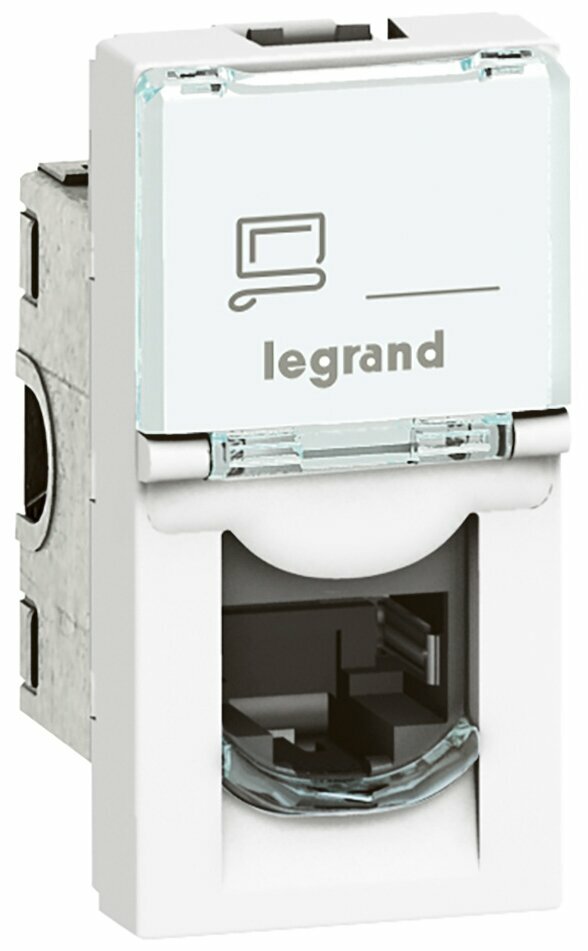 Legrand Механизм розетки информ. 1-м СП Mosaic 1мод. RJ45 5E UTP Leg 78650/76551