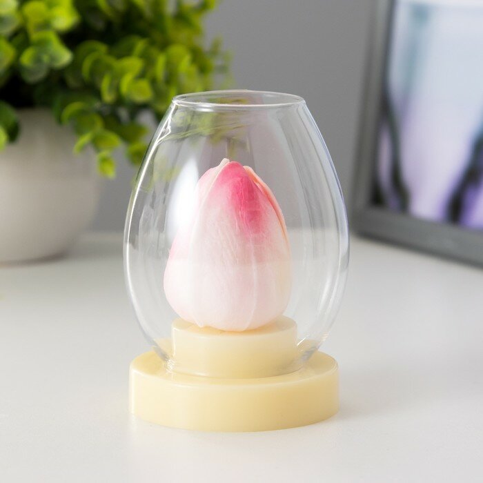 фото Ночник "Свеча в бокале" 3хLR44 белый-прозрачный 6х6х8,5 см RISALUX