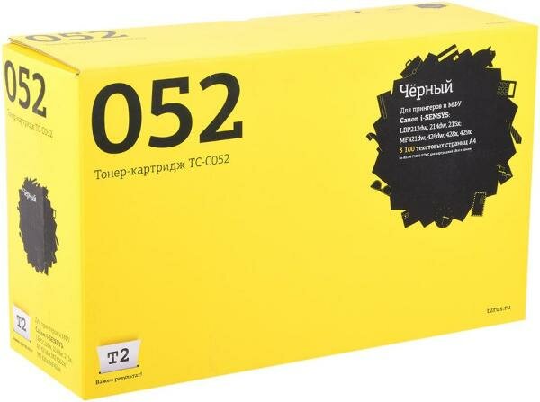 Картридж T2 TC-C052 черный (black) 3100 стр. для Canon i-Sensys LBP212dw/214dw/215x / MF421dw/426dw/428x/429x
