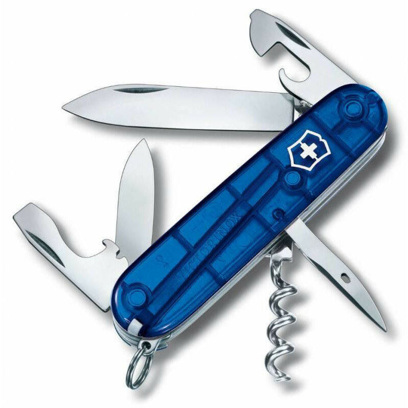 Victorinox швейцарский перочинный нож Spartan 91мм 12 функций синий полупрозрачный (1.3603.T2)