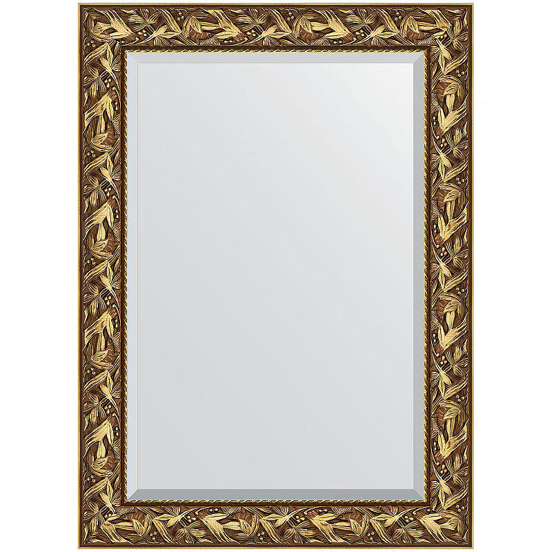 Зеркало Evoform Exclusive 109х79 BY 3467 с фацетом в багетной раме - Византия золото 99 мм - фотография № 1